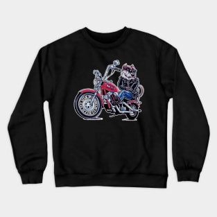 A dog riding a motorcycle Crewneck Sweatshirt